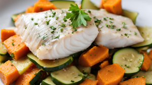 白身魚と野菜のスチーム
