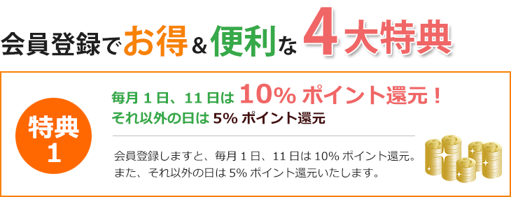4大特典 特典1 ポイント還元